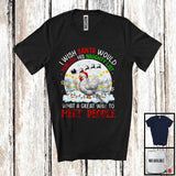 MacnyStore - I Wish Santa Would Publish His Naughty List; Lovely Christmas Moon Chicken Owner; X-mas Lights T-Shirt