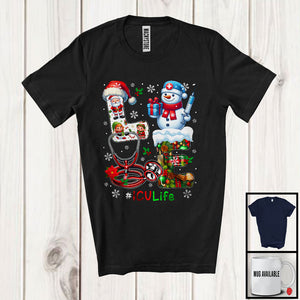 MacnyStore - ICU Life Love; Awesome Christmas Santa Snowman Lover; Needle Stethoscope Nurse Group T-Shirt