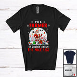 MacnyStore - I'm A Farmer I'm On The Nice List; Amazing Christmas Moon Santa Farmer Group; X-mas Jobs T-Shirt