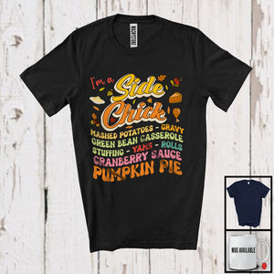 MacnyStore - I'm A Side Chick Definition; Humorous Thanksgiving Groovy Cooking; Lunch Lady Dinner Family T-Shirt