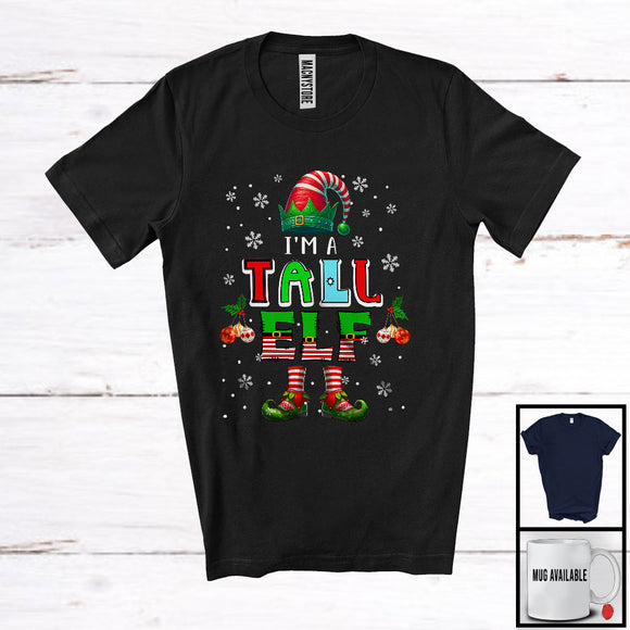 MacnyStore - I'm A Tall ELF; Adorable Christmas ELF Costume Pajama; Snowing Matching Family Group T-Shirt