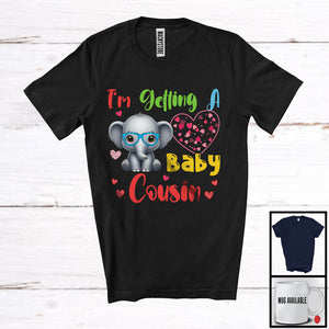MacnyStore - I'm Getting A Baby Cousin, Adorable Pregnancy Announcement Elephant Lover, Matching Family T-Shirt
