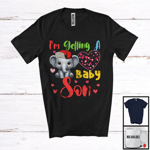 MacnyStore - I'm Getting A Baby Son, Adorable Pregnancy Announcement Elephant Lover, Matching Family T-Shirt