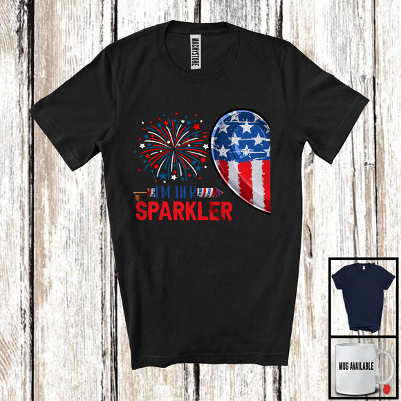 MacnyStore - I'm Her Firecracker, Awesome 4th Of July American Flag Half Heart, Couple Family Patriotic T-Shirt
