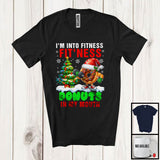 MacnyStore - I'm Into Fitness Fit'ness Donuts In My Mouth, Humorous Christmas Santa Food Workout Lover T-Shirt