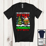 MacnyStore - I'm Into Fitness Fit'ness Hamburgers In My Mouth, Humorous Christmas Santa Food Workout Lover T-Shirt