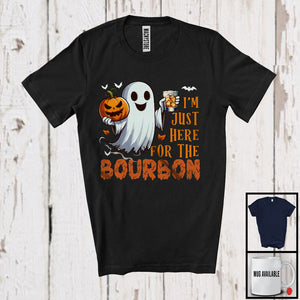 MacnyStore - I'm Just Here For Bourbon, Lovely Halloween Costume Boo Ghost Drinking Lover, Drunker Team T-Shirt