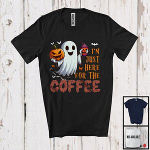 MacnyStore - I'm Just Here For Coffee, Lovely Halloween Costume Boo Ghost Drinking Lover, Drunker Team T-Shirt