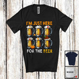 MacnyStore - I'm Just Here For The Beer; Humorous Thanksgiving Pilgrim Drinking Drunker; Family Group T-Shirt