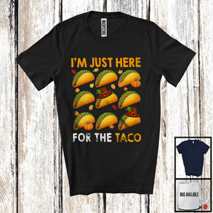 MacnyStore - I'm Just Here For The Taco; Humorous Thanksgiving Pilgrim Food Lover; Family Group T-Shirt