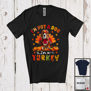 MacnyStore - I'm Not A Dog I'm A Turkey; Humorous Thanksgiving Turkey Beagle Dog Owner Lover; Family T-Shirt