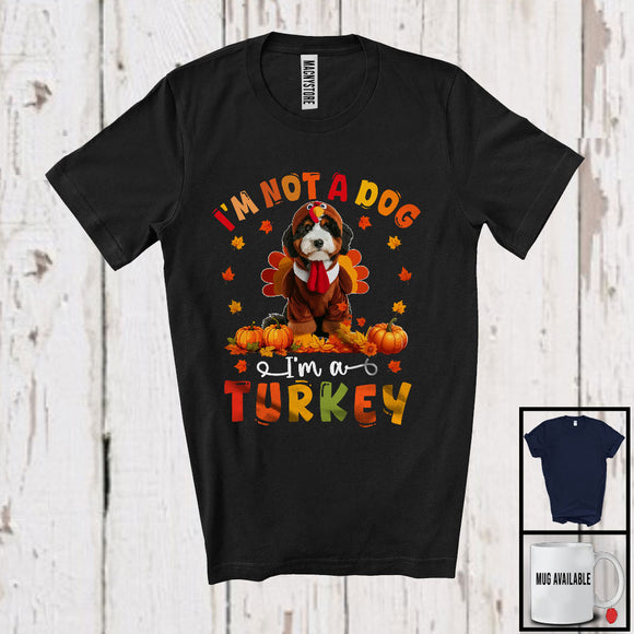 MacnyStore - I'm Not A Dog I'm A Turkey; Humorous Thanksgiving Turkey Bernedoodle Dog Owner Lover; Family T-Shirt