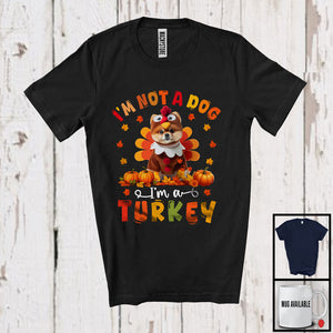 MacnyStore - I'm Not A Dog I'm A Turkey; Humorous Thanksgiving Turkey Pomeranian Dog Owner Lover; Family T-Shirt