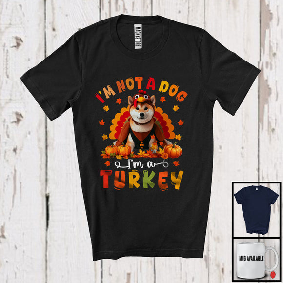 MacnyStore - I'm Not A Dog I'm A Turkey; Humorous Thanksgiving Turkey Shiba Inu Dog Owner Lover; Family T-Shirt