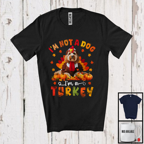 MacnyStore - I'm Not A Dog I'm A Turkey; Humorous Thanksgiving Turkey Sproodle Dog Owner Lover; Family T-Shirt