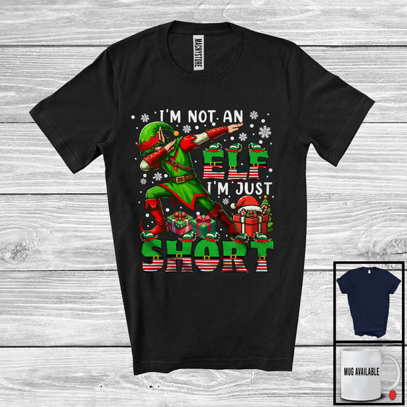MacnyStore - I'm Not An ELF I'm Just Short, Merry Christmas Snow Dabbing ELF Lover, Matching Family Group T-Shirt