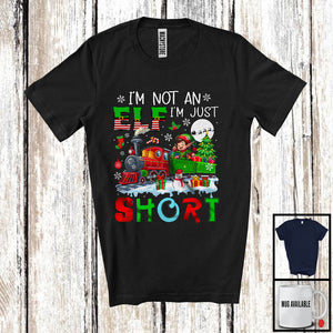 MacnyStore - I'm Not An Elf I'm Just Short; Humorous Christmas Elf On Train Snowing; Family Group T-Shirt