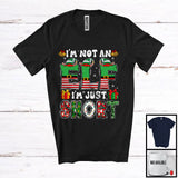 MacnyStore - I'm Not An Elf I'm Just Short; Humorous Christmas Elf Snowing Around; X-mas Family Group T-Shirt