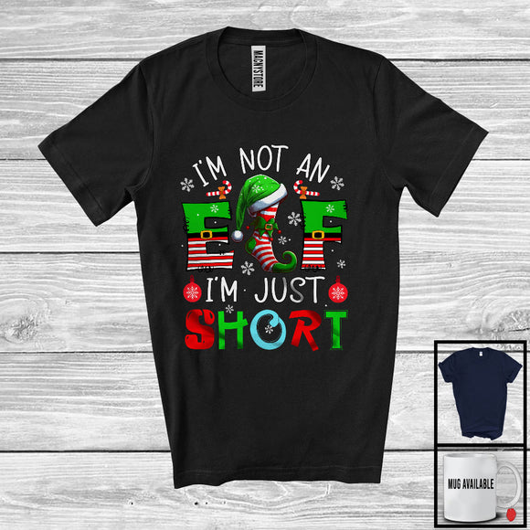 MacnyStore - I'm Not An Elf I'm Just Short; Merry Christmas ELF Hat Shoes; Matching X-mas Pajama Family T-Shirt