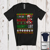 MacnyStore - I'm On Santa's Naughty List, Lovely Christmas Sweater Santa Sloth, Matching Family Group T-Shirt