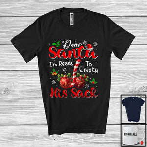 MacnyStore - I'm Ready To Empty His Sack; Sarcastic Christmas Candy Cane Ornaments; Snowing Family T-Shirt