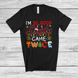 MacnyStore - I'm So Good Santa Came Twice; Sarcastic Christmas Red Plaid Santa; Women Girl Adult Family T-Shirt