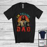 MacnyStore - I'm Telling Dad, Awesome Father's Day Jesus Sunglasses, Vintage Retro Family Group T-Shirt