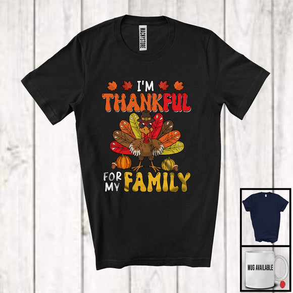 MacnyStore - I'm Thankful For My Family; Joyful Thanksgiving Turkey Sunglasses; Boys Family Group T-Shirt