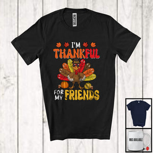 MacnyStore - I'm Thankful For My Friends; Joyful Thanksgiving Turkey Sunglasses; Boys Friends Group T-Shirt