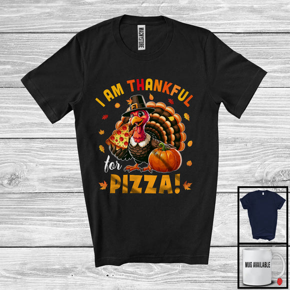 MacnyStore - I'm Thankful For Pizza; Amazing Thanksgiving Pilgrim Turkey Eating Pizza; Family Group T-Shirt