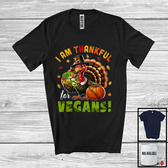 MacnyStore - I'm Thankful For Vegans; Amazing Thanksgiving Pilgrim Turkey Vegans Vegetarian; Family Group T-Shirt