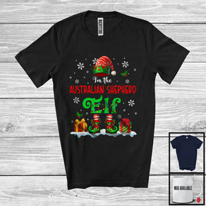 MacnyStore - I'm The Australian Shepherd Elf; Awesome Christmas ELF Costume Snowing Around; X-mas Family T-Shirt