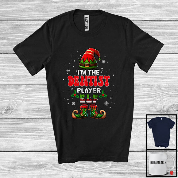 MacnyStore - I'm The Dentist Player Elf; Joyful Christmas Elf Costume Snowing Around; Family Group T-Shirt