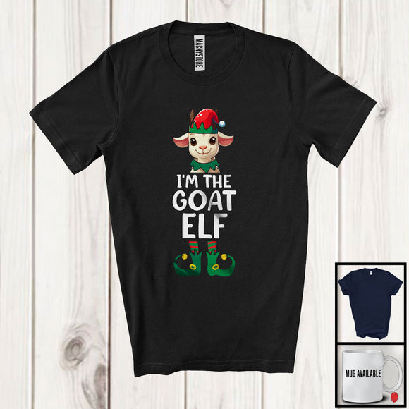 MacnyStore - I'm The Goat Elf; Humorous Christmas Elf Costume Farm Animal Lover; Farmer Family Group T-Shirt