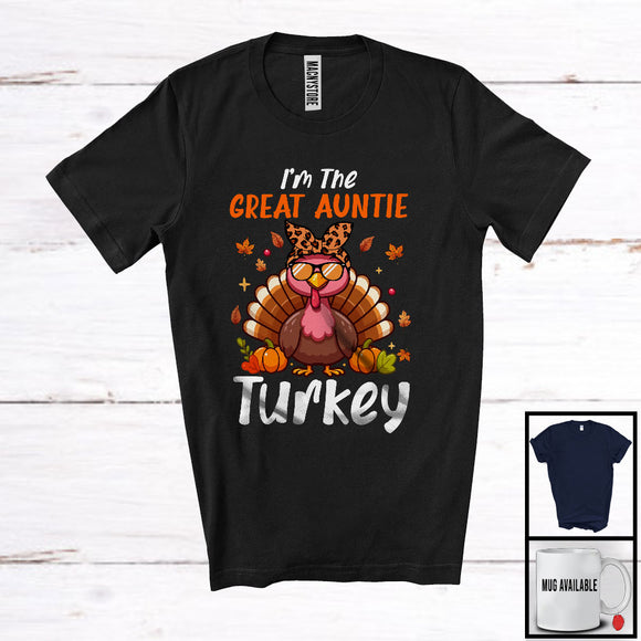 MacnyStore - I'm The Great Auntie Turkey; Amazing Thanksgiving Autumn Pumpkin Turkey; Family Group T-Shirt