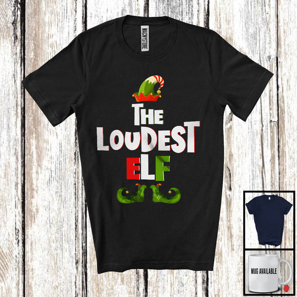 MacnyStore - I'm The Loudest Elf; Wonderful Christmas Elf Costume Pajamas; X-mas Matching Family Group T-Shirt