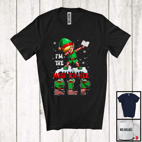 MacnyStore - I'm The Math Teacher ELF; Wonderful Christmas Dabbing ELF Snowing Around; Family Group T-Shirt