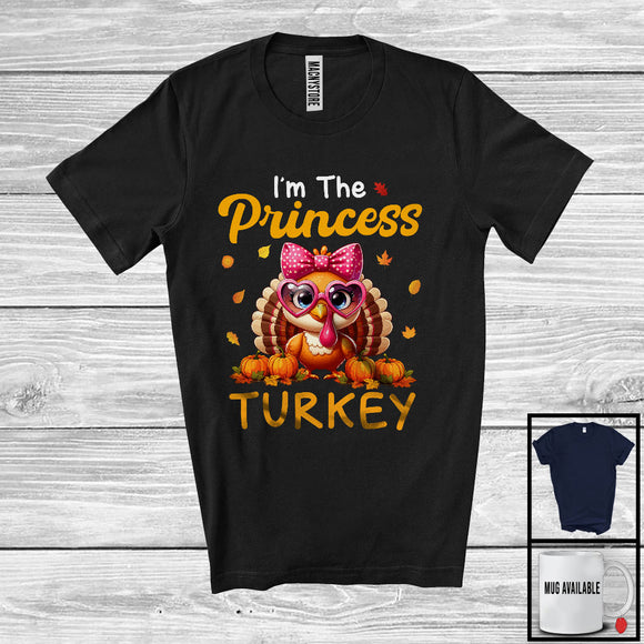 MacnyStore - I'm The Princess Turkey; Amazing Thanksgiving Turkey Pilgrim; Girl Women Pumpkin Family T-Shirt