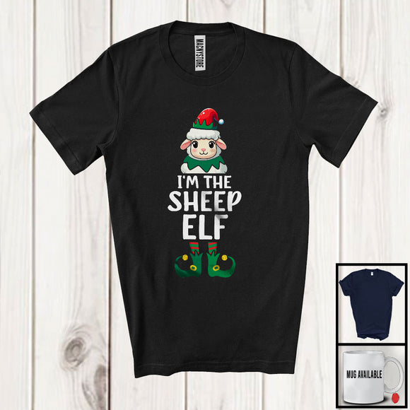 MacnyStore - I'm The Sheep Elf; Humorous Christmas Elf Costume Farm Animal Lover; Farmer Family Group T-Shirt