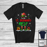 MacnyStore - I'm The St. Bernard Elf; Awesome Christmas ELF Costume Snowing Around; X-mas Family T-Shirt