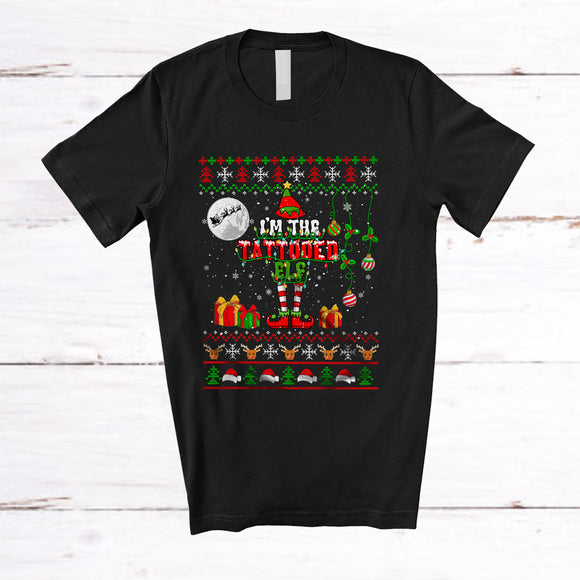 MacnyStore - I'm The Tattooed Elf; Wonderful Christmas Elf Snowing Pajamas; Sweater X-mas Family Group T-Shirt