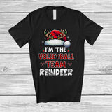 MacnyStore - I'm The Volleyball Team Reindeer; Joyful Christmas Red Plaid Santa Reindeer; Sport Player Family T-Shirt