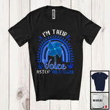 MacnyStore - I'm Their Voice, Lovely Child Abuse Prevention Awareness Pinwheel, Blue Ribbon Rainbow T-Shirt