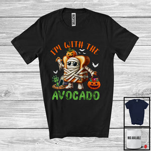 MacnyStore - I'm With The Avocado; Humorous Halloween Toast Avocado Mummy; Vegan Couple Family Group T-Shirt