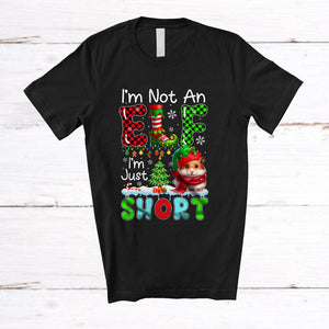 MacnyStore - Im Not An Elf Just Short; Wonderful Christmas Plaid Elf Hamster; X-mas Tree Animal Lover T-Shirt