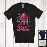 MacnyStore - In A World Full Of Aunt Be A Witch; Sarcastic Halloween Witch Hat Broom; Family Group T-Shirt