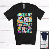 MacnyStore - In My 2nd Birthday Era; Lovely Colorful 2nd Old Birthday Celebration Flowers; Girls Family Group T-Shirt