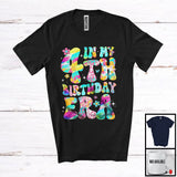 MacnyStore - In My 4th Birthday Era; Lovely Colorful 4th Old Birthday Celebration Flowers; Girls Family Group T-Shirt