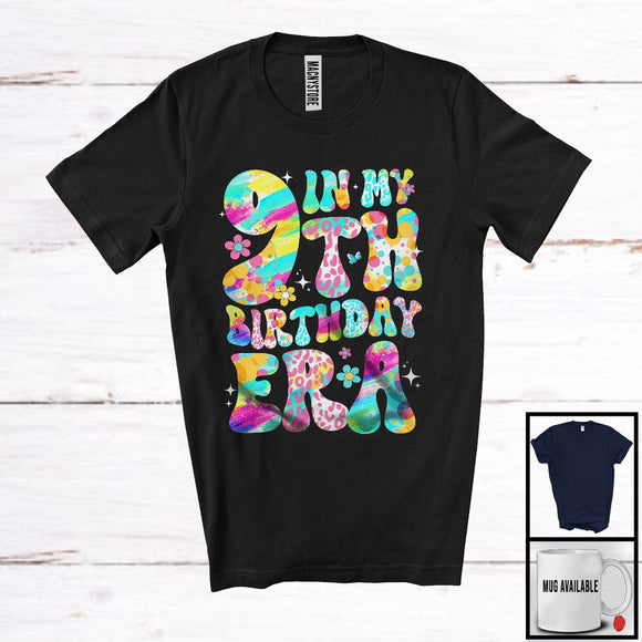 MacnyStore - In My 9th Birthday Era; Lovely Colorful 9th Old Birthday Celebration Flowers; Girls Family Group T-Shirt