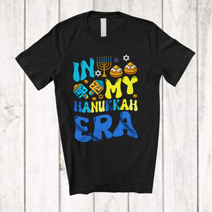 MacnyStore - In My Hanukkah Era; Humorous Hanukkah Groovy Menorah; Matching Family Friends Group T-Shirt